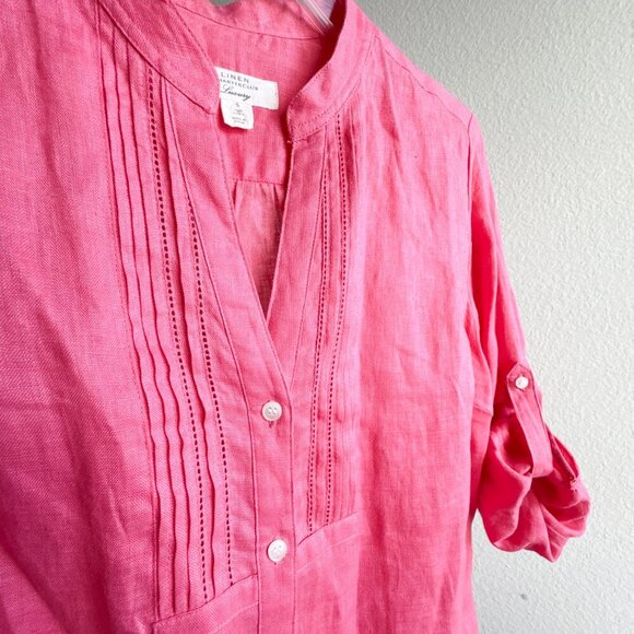 Charter Club Linen Luxury Pink Salmon Small Top Blouse - Picture 2 of 8